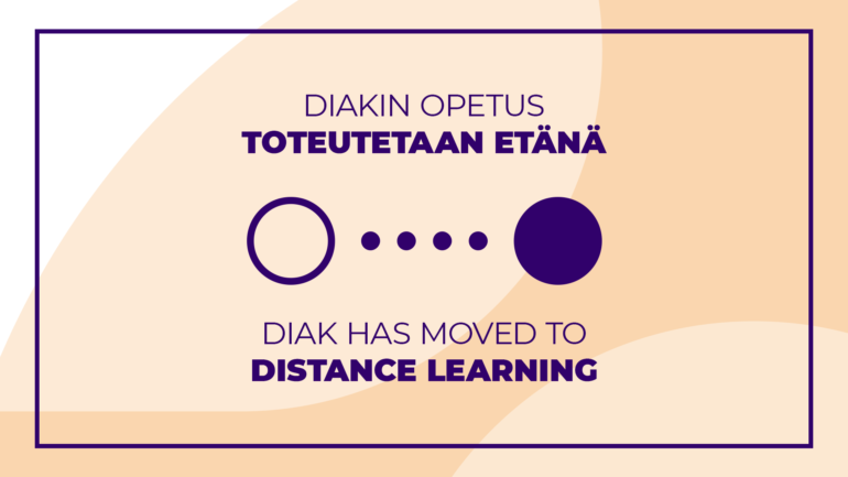 Diakin opetus toteutetaan etänä.