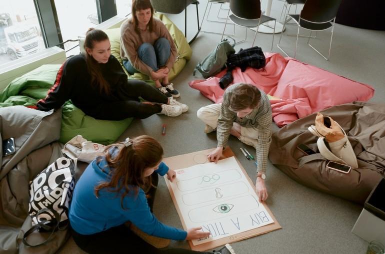 students working on a project