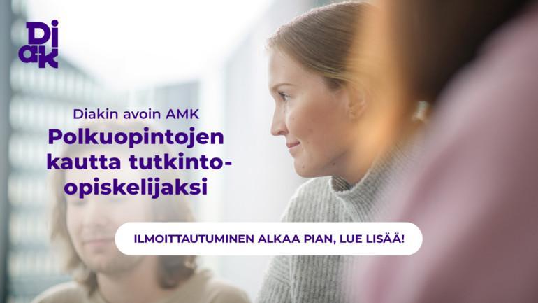 Opiskelijoita ja mainosteksti, kuvituskuva