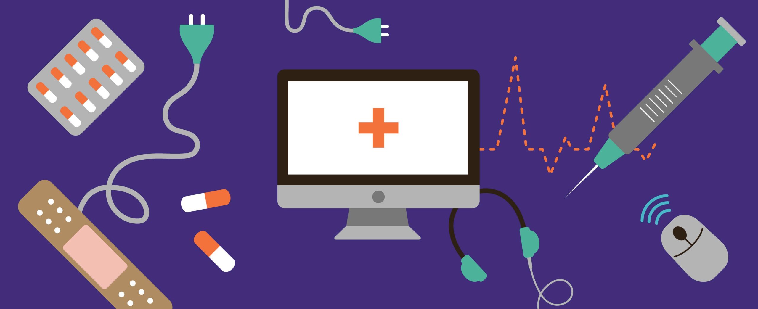 jossa punainen risti valkoisella pohjalla tietokoneen näytöllä