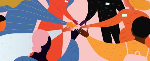 jossa ihmisiä piirissä