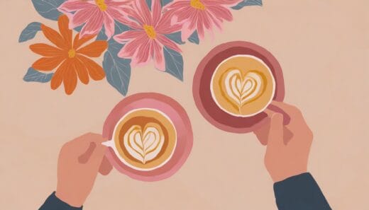 vieressä pöydällä kukkia