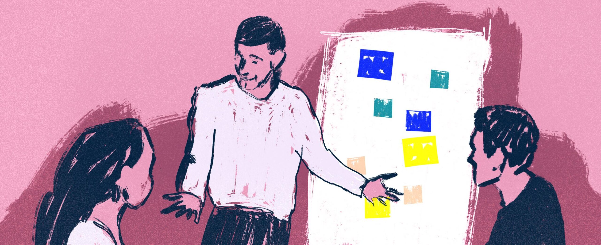 kaksi ihmistä kuuntelee