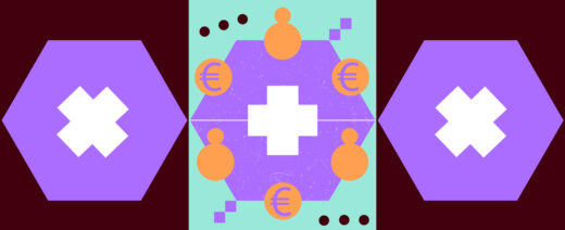 Hoitotyötä kuvaavia symboleja. kuvituskuva.