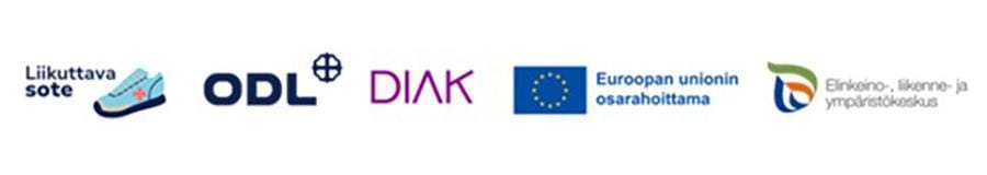 Liikuttava sote -hankkeen kumppanien logot.
