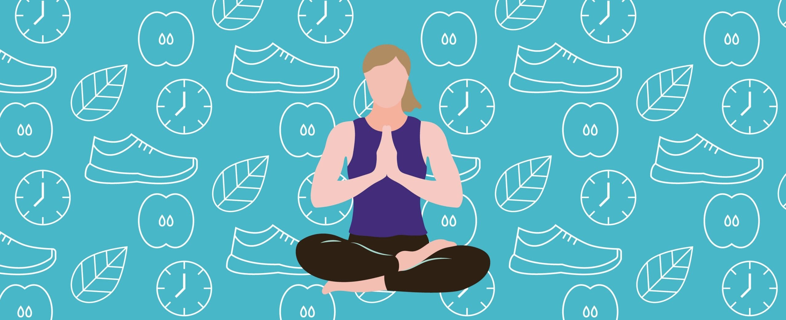 jossa henkilö istuu jooga-asennossa