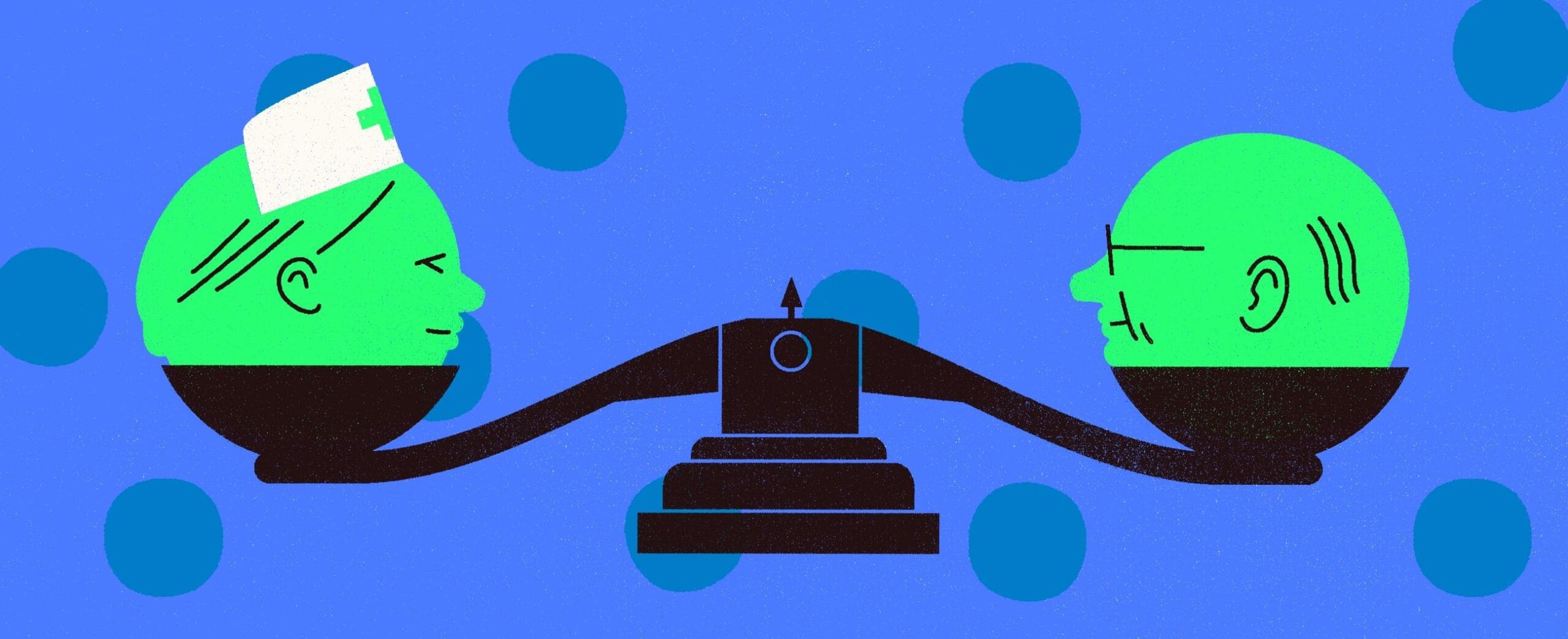 Vaa'alla ohjaaja ja ohjattava.