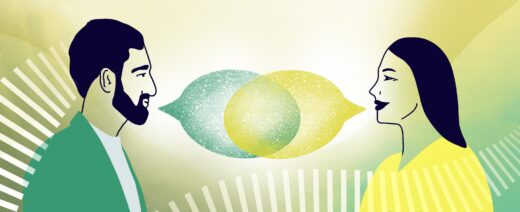 joiden välissä puhekuplat yhdistyvät