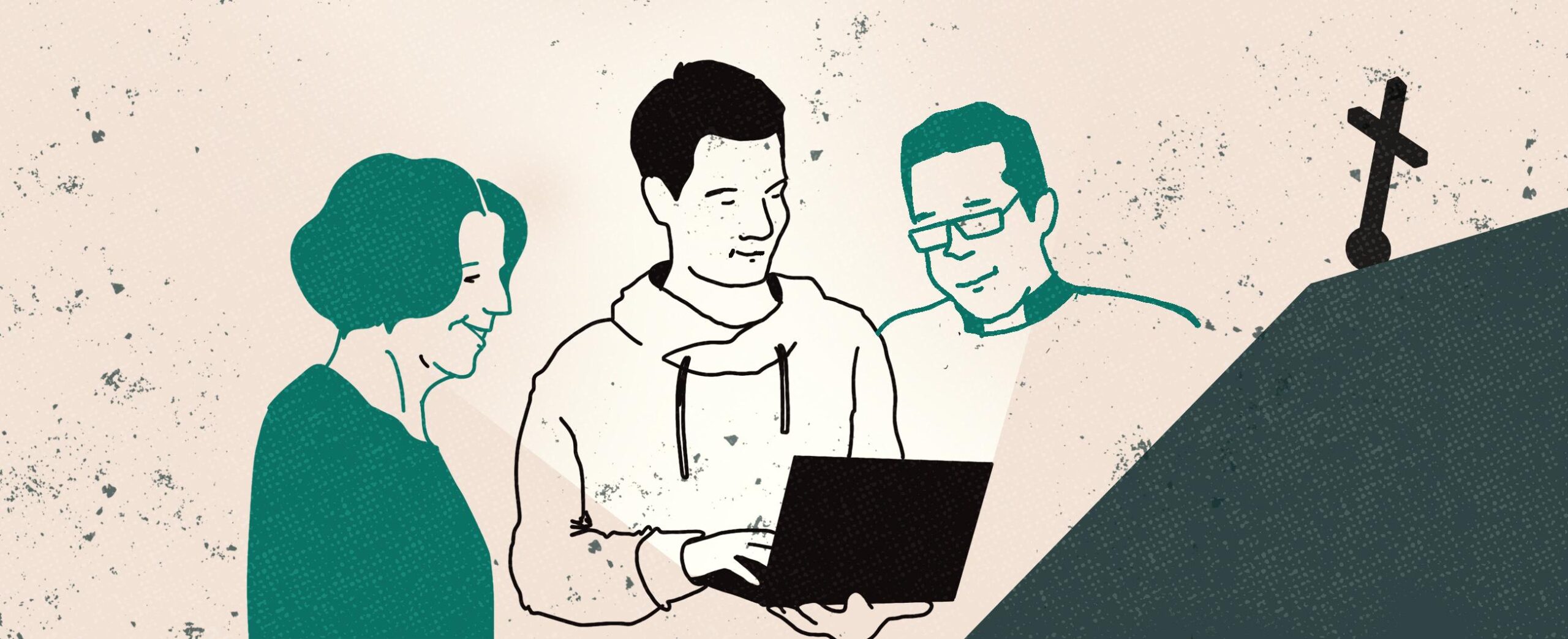 katsomassa tietokoneen ruutua