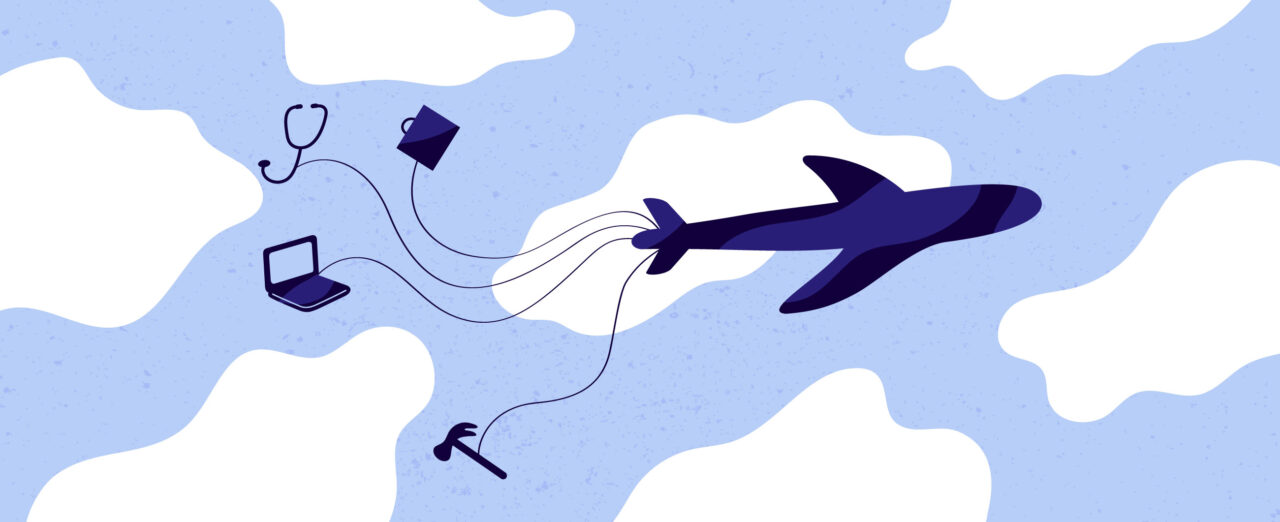 Lentokone vetää perässään työkaluja